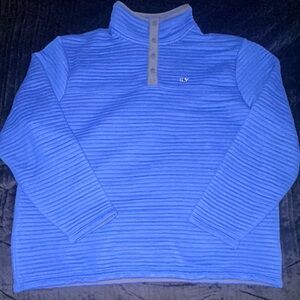 Vineyard Vines Navy Pullover with Button Accent